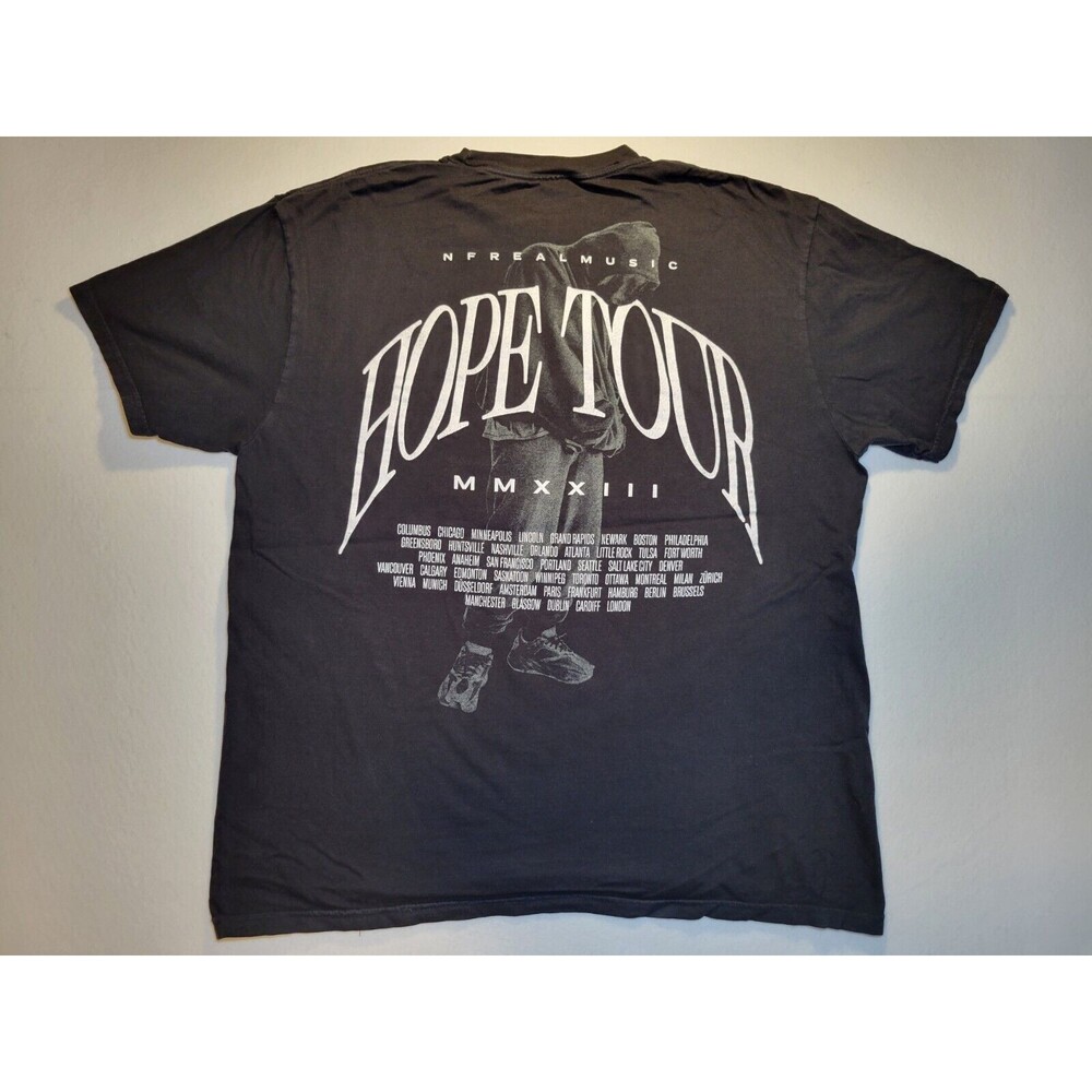 NF Hope Tour Hip Hop Rap Tee Concert Promo Double-sided MMXXIII NFREALMUSIC‎ XL
